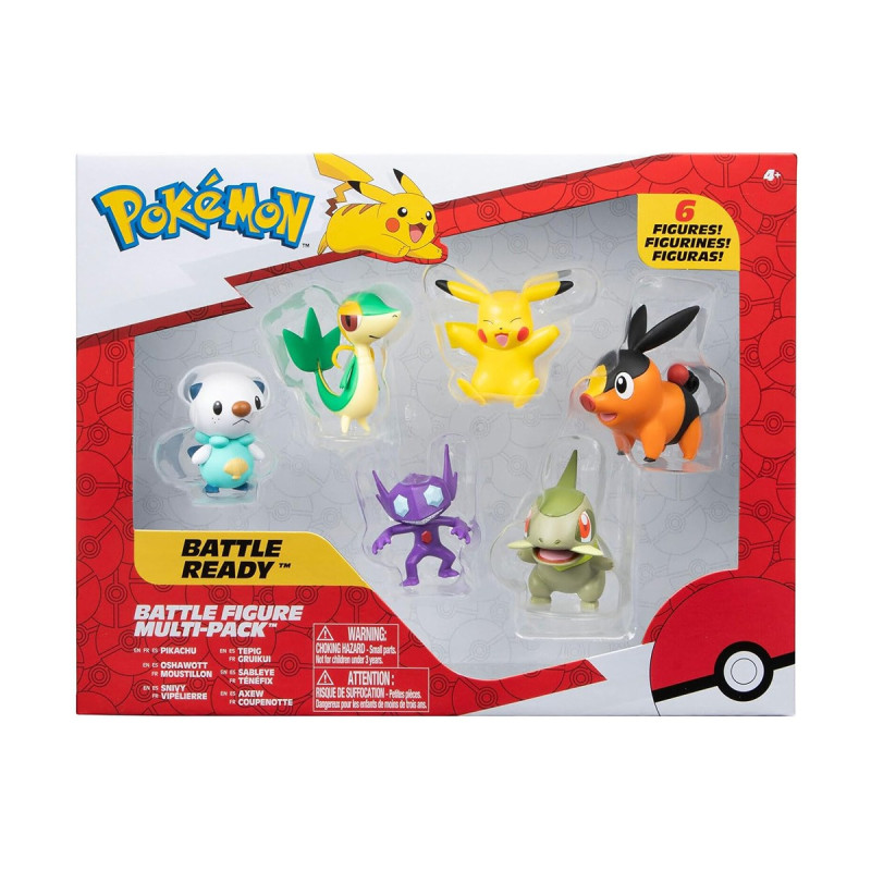 Набір ігрових фігурок POKEMON W6 - СЕБАЛАЙ, ЕКСЬЮ, СНАЙВІ, ТЕПІГ, ОШАВОТТ, ПІКАЧУ