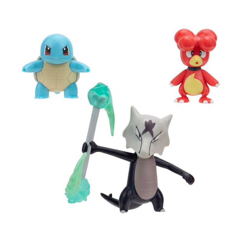 Набір ігрових фігурок POKEMON W19 - МАГБІ, СКВІРТЛ, АЛОЛА МАРОВАК