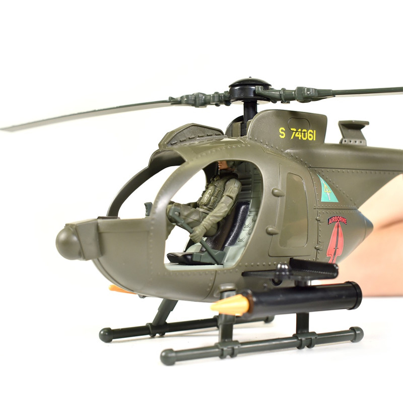 Ігровий набір ELITE FORCE — БАГАТОЦІЛЬОВИЙ ГВИНТОКРИЛ MH-6 (гвинтокрил, мотоцикл, фігурки, аксес.)