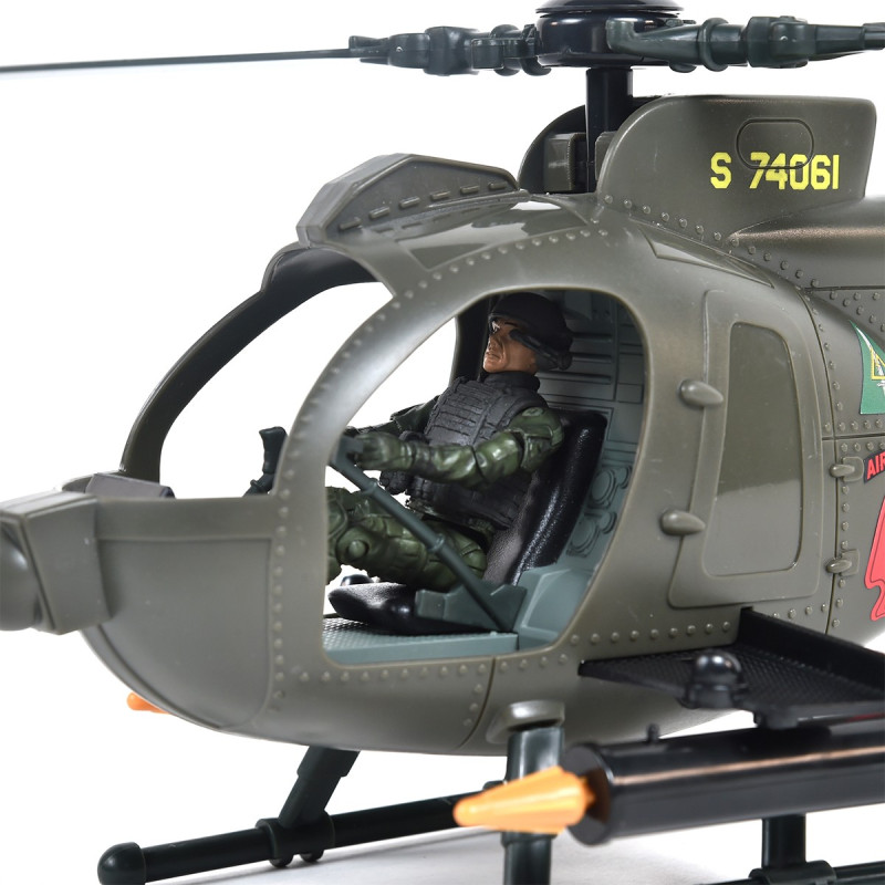 Ігровий набір ELITE FORCE — БАГАТОЦІЛЬОВИЙ ГВИНТОКРИЛ MH-6 (гвинтокрил, мотоцикл, фігурки, аксес.)