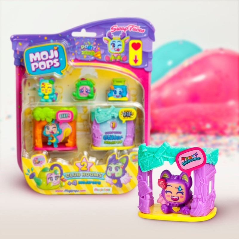 Ігровий набір MOJI POPS серії "Party" – ІГРОВІ КІМНАТКИ (4 фігурки, аксесуари)