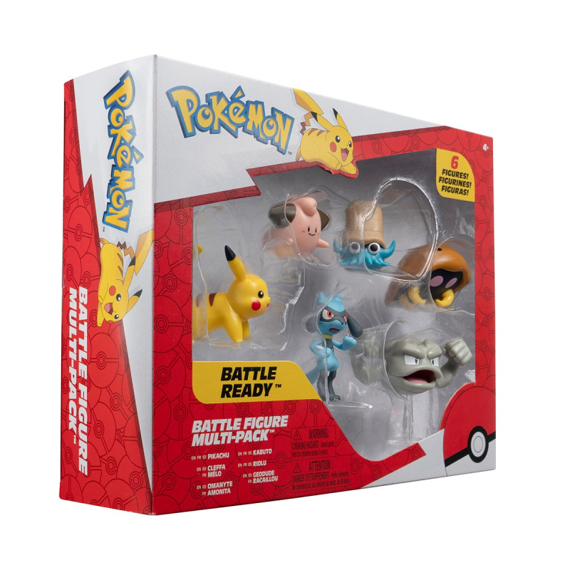 Набір ігрових фігурок POKEMON W7 - ПІКАЧУ, КЛЕФФА, РІОЛУ, ГЕОДУД, ОМАНАЙТ, КАБУТО