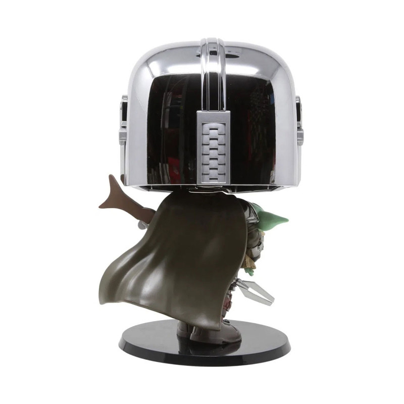 Ігрова фігурка FUNKO POP! серії "Мандалорець" - МАНДАЛОРЕЦЬ В ХРОМІ З МАЛЮКОМ (25 сm)