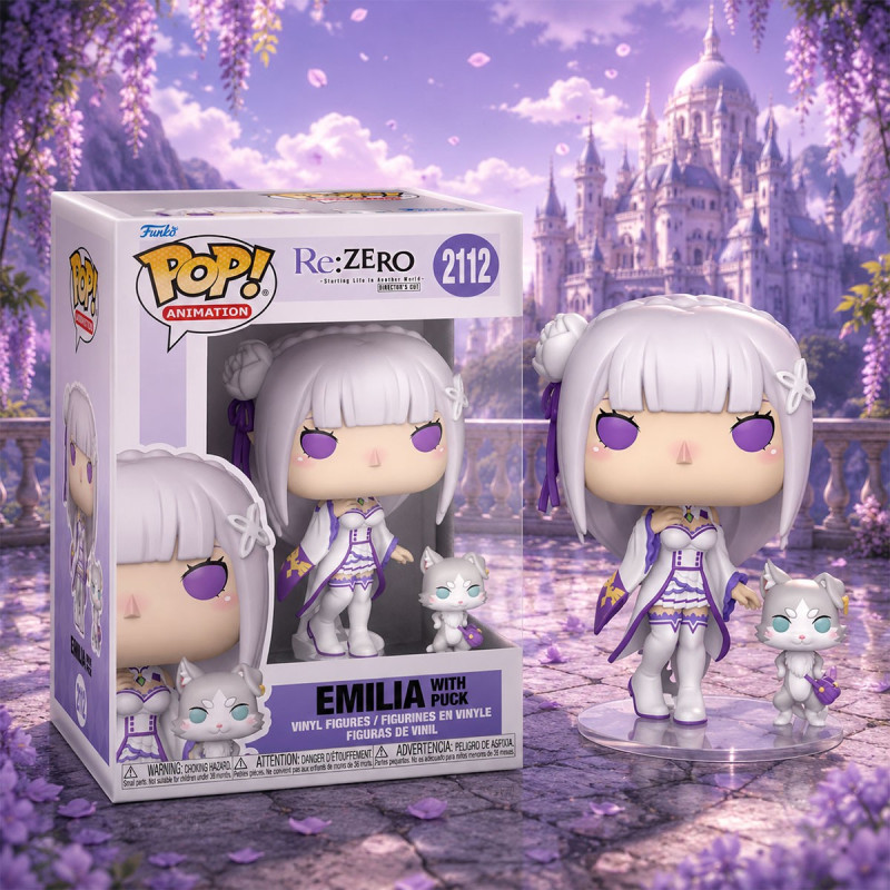 Набір ігрових фігурок FUNKO POP! серії "Re:ZERO" - ЕМІЛІЯ З ПАКОМ