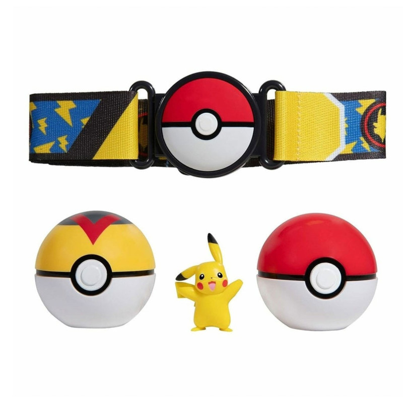 Ігровий набір POKEMON W14 - ПОЯС З ПОКЕБОЛАМИ ПІКАЧУ (пояс, 2 покеболи, ігрова фігурка)