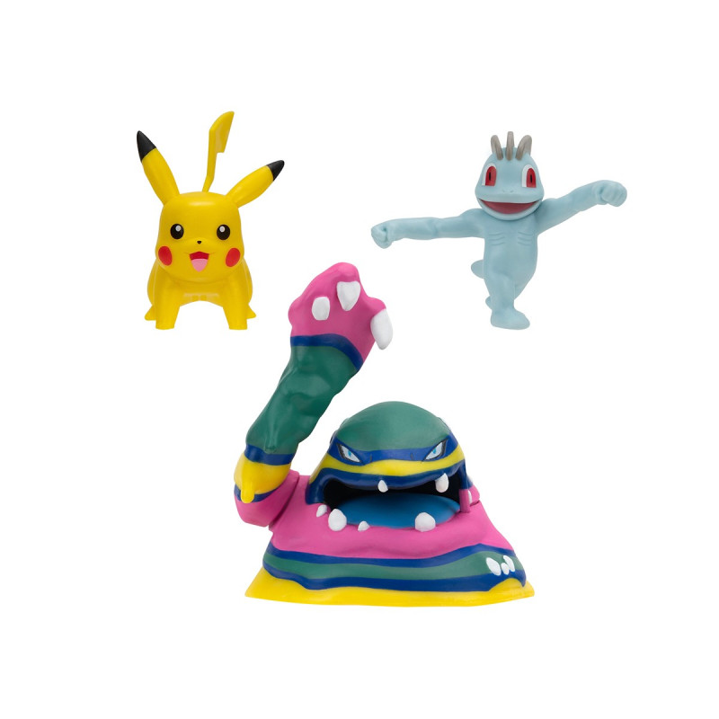 Набір ігрових фігурок POKEMON W19 - МАЧОП, ПІКАЧУ, АЛОЛА МАК