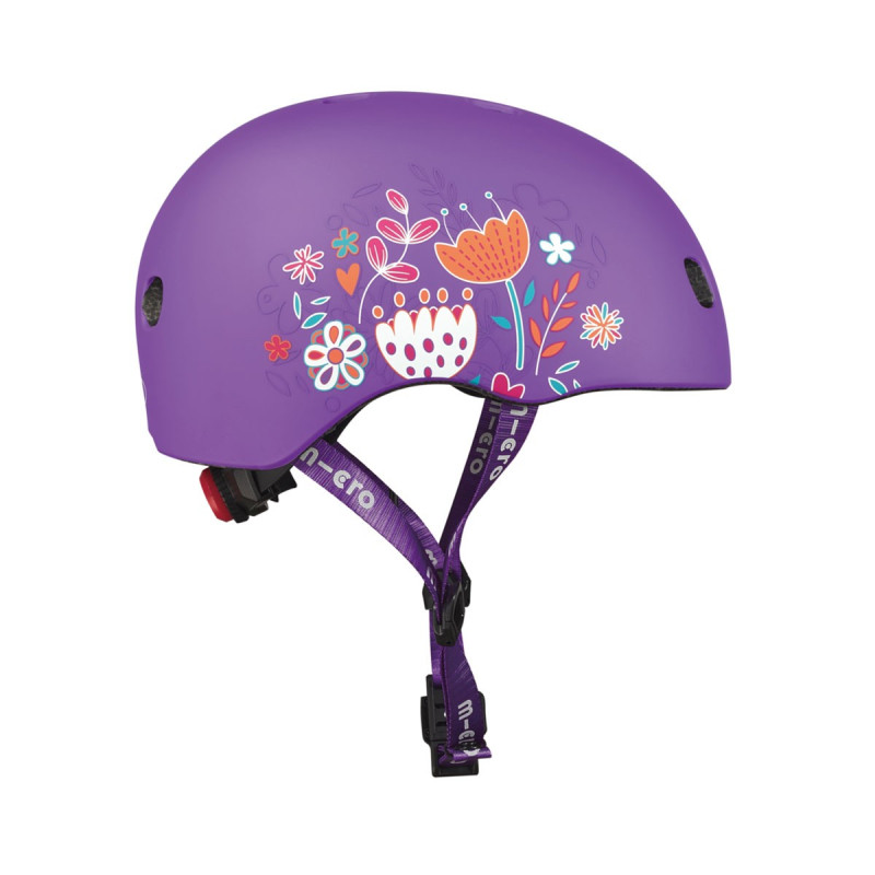 Захисний шолом MICRO - ФІОЛЕТОВИЙ З КВІТАМИ (48-53 cm, S)