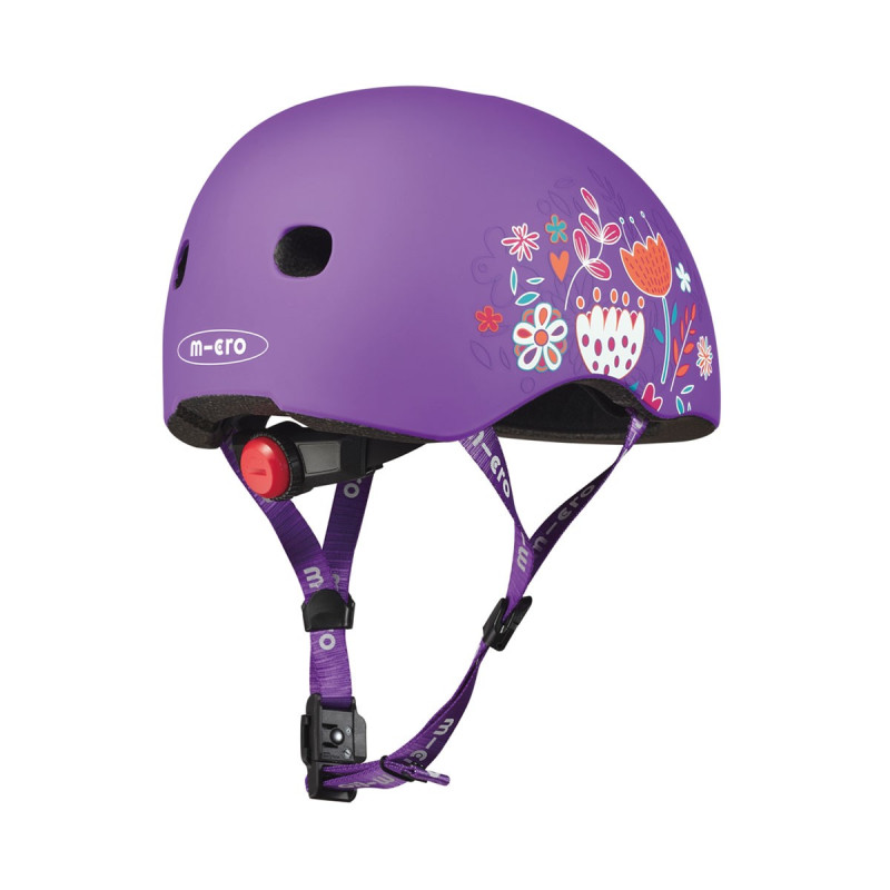 Захисний шолом MICRO - ФІОЛЕТОВИЙ З КВІТАМИ (48-53 cm, S)