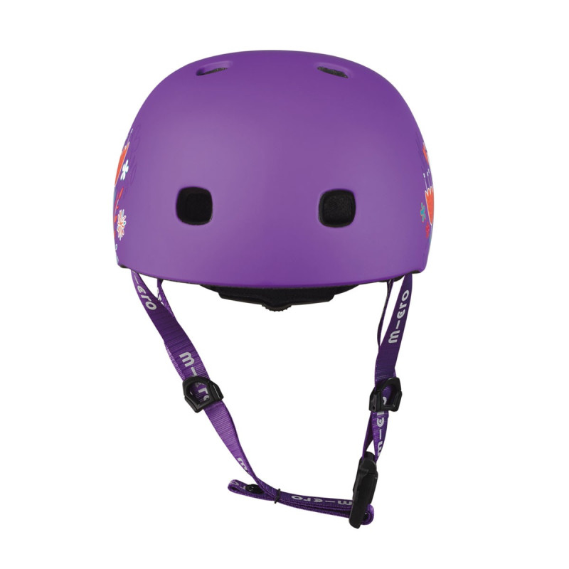 Захисний шолом MICRO - ФІОЛЕТОВИЙ З КВІТАМИ (48-53 cm, S)