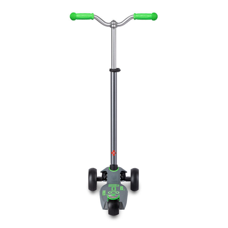 Самокат MICRO серії "Maxi PRO Deluxe" - СІРО-ЗЕЛЕНИЙ (до 50 kg, триколісний)