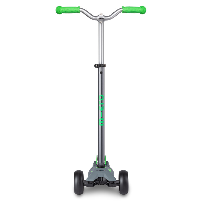 Самокат MICRO серії "Maxi PRO Deluxe" - СІРО-ЗЕЛЕНИЙ (до 50 kg, триколісний)
