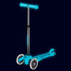 Самокат MICRO серії "Mini Deluxe Glow LED" – ЛЬОДОВИК АКВА (до 50 kg, 3-х колісний, світло)