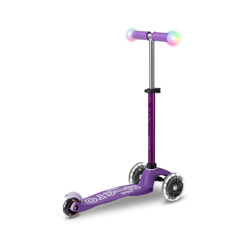 Самокат MICRO серії "Mini Deluxe Magic" – ФІОЛЕТОВИЙ (до 50 kg, триколісний, світло)