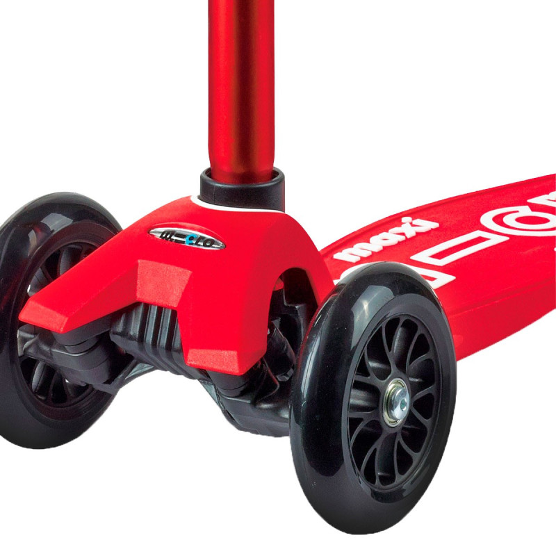 Самокат MICRO серії "Maxi Deluxe" - ЧЕРВОНИЙ (до 50 kg, триколісний)