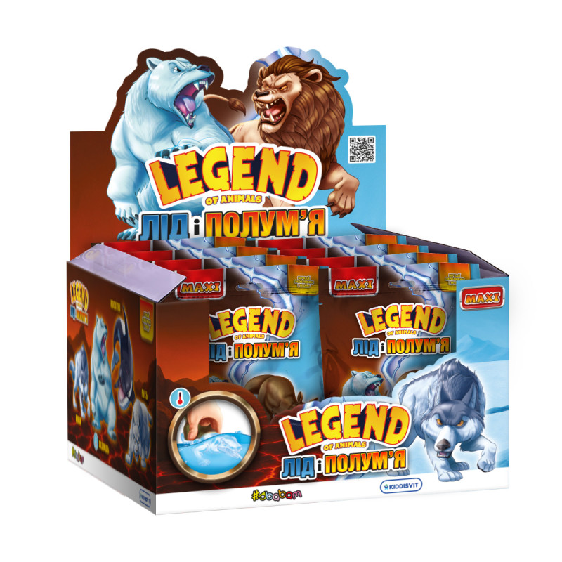 Стретч-іграшка у вигляді тварини серії "LEGEND OF ANIMALS МАКСІ" – ЛІД І ПОЛУМ’Я (у диспл.)