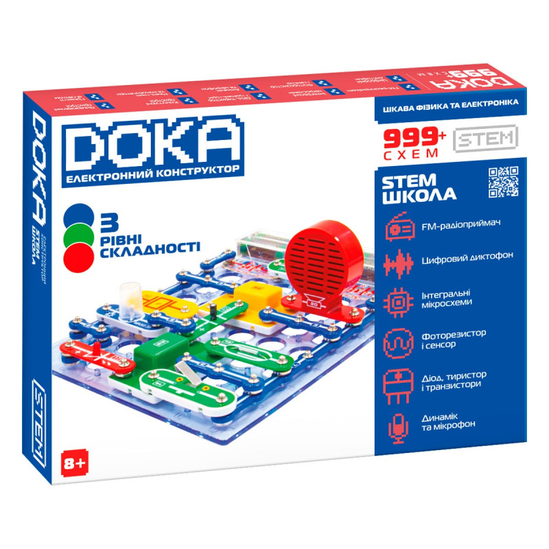 Конструктор електронний DOKA ШКОЛА "999+ СХЕМ"