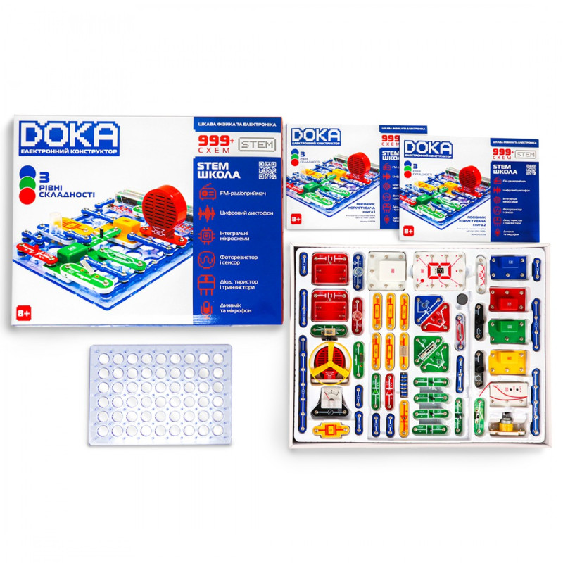 Конструктор електронний DOKA ШКОЛА "999+ СХЕМ"