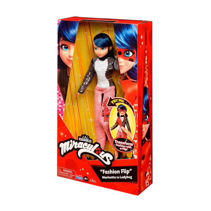 Лялька MIRACULOUS "Леді Баг і Супер-Кіт" у костюмі з паєтками - МОДНЕ ПЕРЕТВОРЕННЯ МАРІНЕТТ В ЛЕДІ БАГ