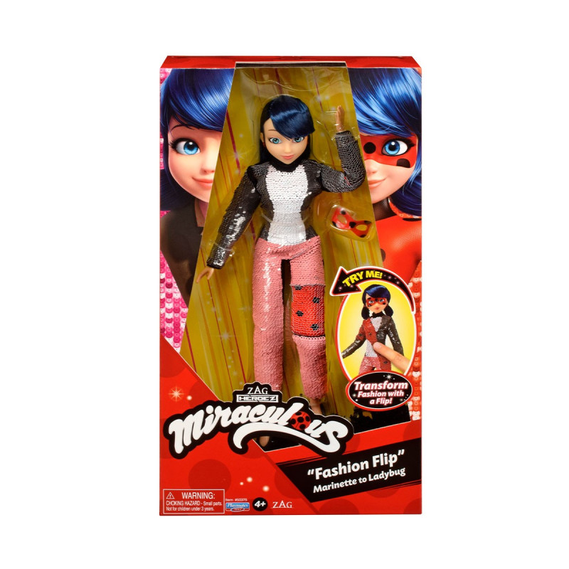 Лялька MIRACULOUS "Леді Баг і Супер-Кіт" у костюмі з паєтками - МОДНЕ ПЕРЕТВОРЕННЯ МАРІНЕТТ В ЛЕДІ БАГ