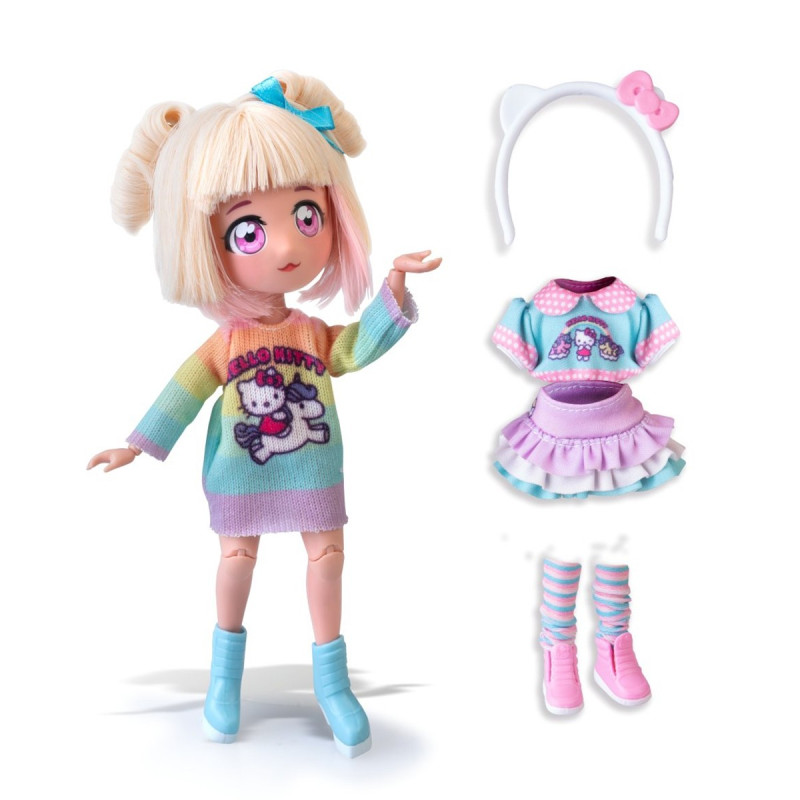 Ігровий набір 4SF MANGA DOLLS серії "Hello Kitty" – СТИЛЬНА ЦУКЕРОЧКА-ЄДИНОРІГ (з аксес.)