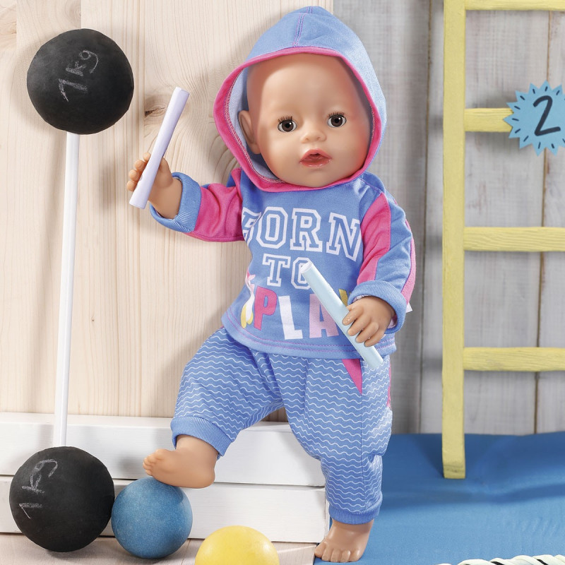 Набір одягу для ляльки BABY BORN - СПОРТИВНИЙ КОСТЮМ ДЛЯ БІГУ (на 43 cm, блакитний)