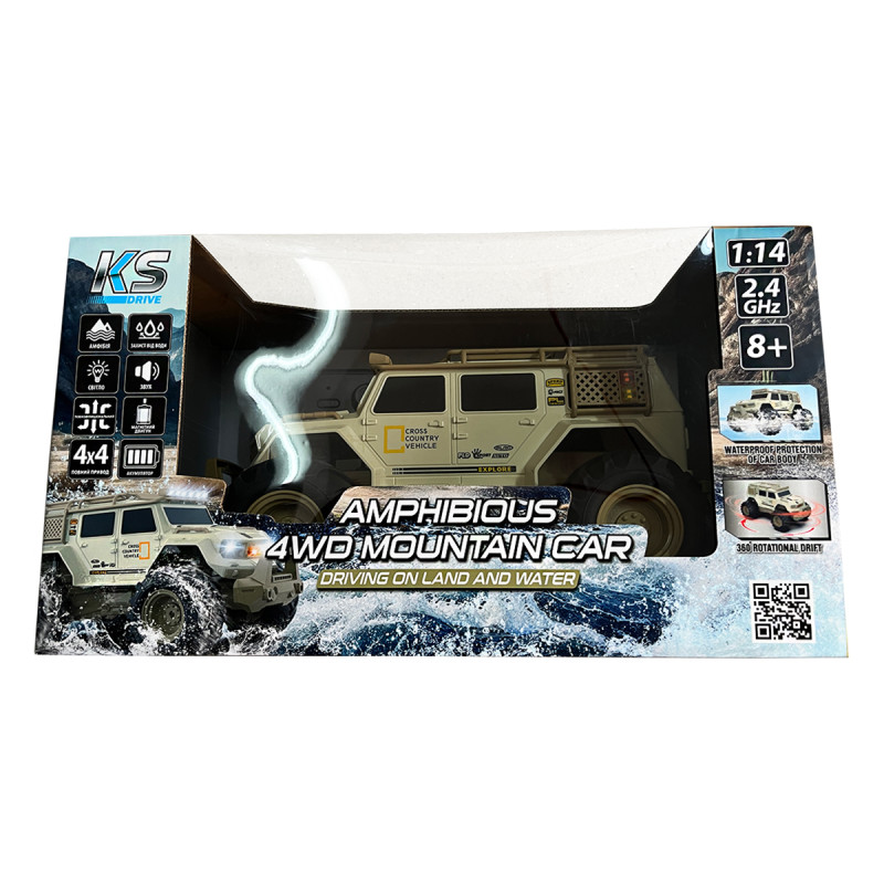 Автомобіль KS DRIVE на р/к – AMPHIBIOUS 4WD (1:14, 2.4 ГГц, акум. 3,7 V, світло, звук)