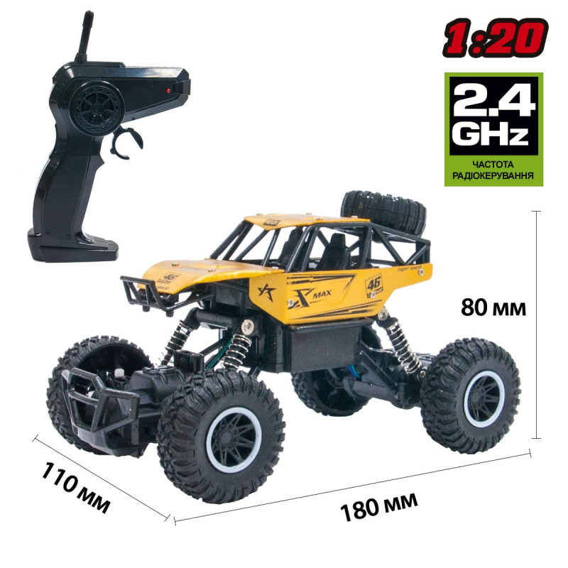 Автомобіль OFF-ROAD CRAWLER з р/к - ROCK SPORT (золотий, акум. 3,6V, метал. корпус, 1:20)