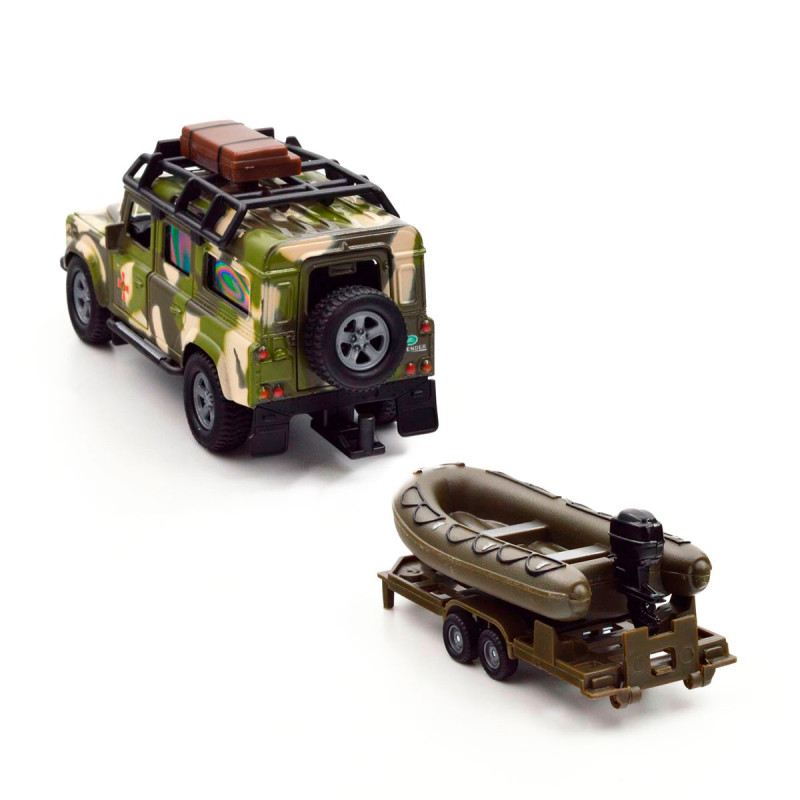 Ігровий набір – LAND ROVER DEFENDER MІЛІТАРІ (з човном)