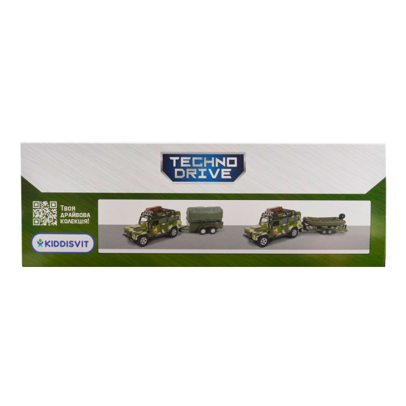 Ігровий набір – LAND ROVER DEFENDER MІЛІТАРІ (з човном)