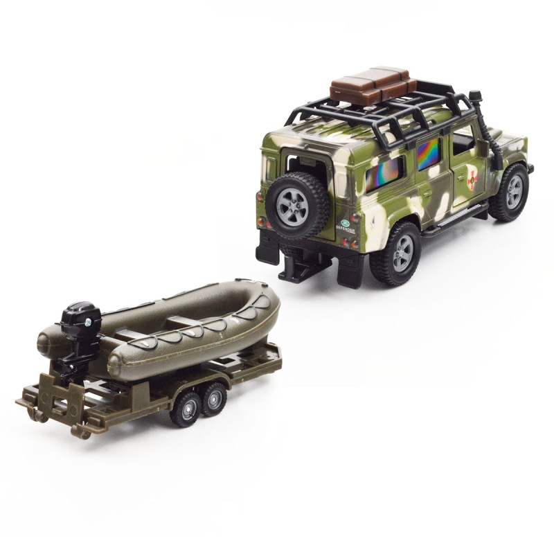 Ігровий набір – LAND ROVER DEFENDER MІЛІТАРІ (з човном)