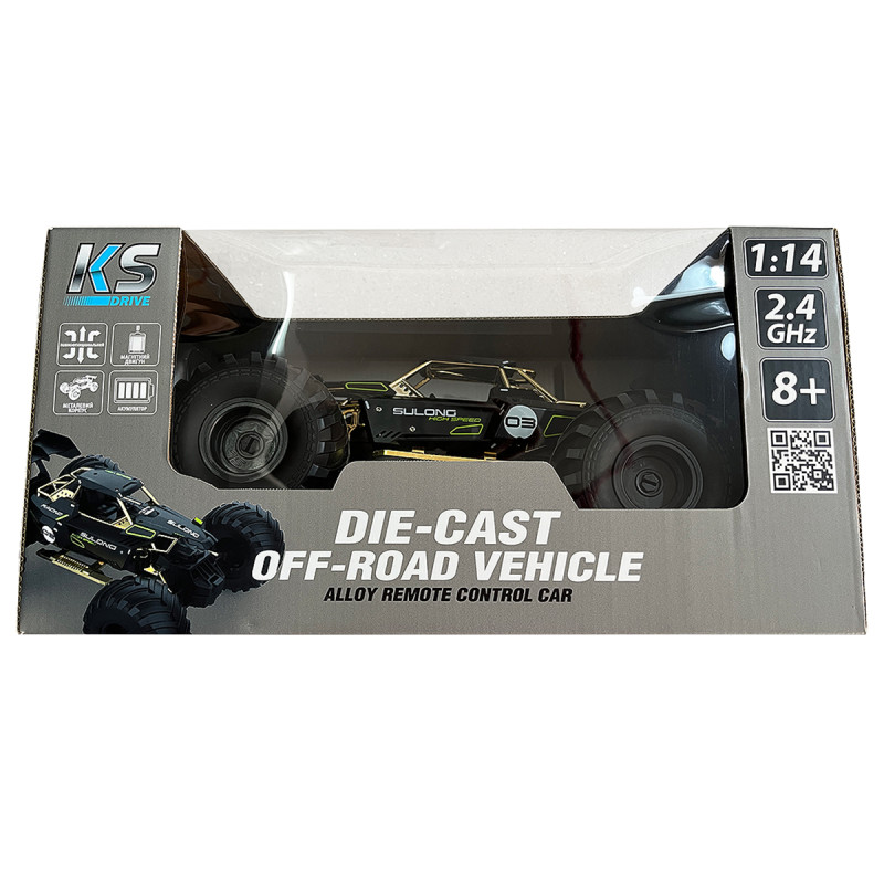 Автомобіль OFF-ROAD на р/к – HIGH SPEED (чорний, метал. корпус, 1:14, 2.4 ГГц, акум. 3,7 V)