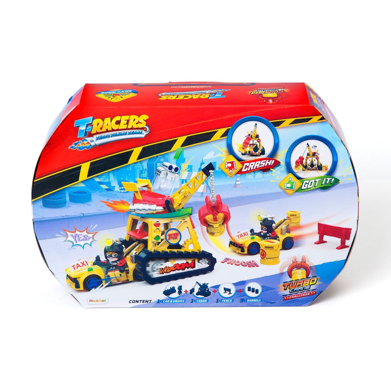 Ігровий набір T-RACERS - ТУРБОКРАН (машинка-конструктор, гонщик, аксес.)