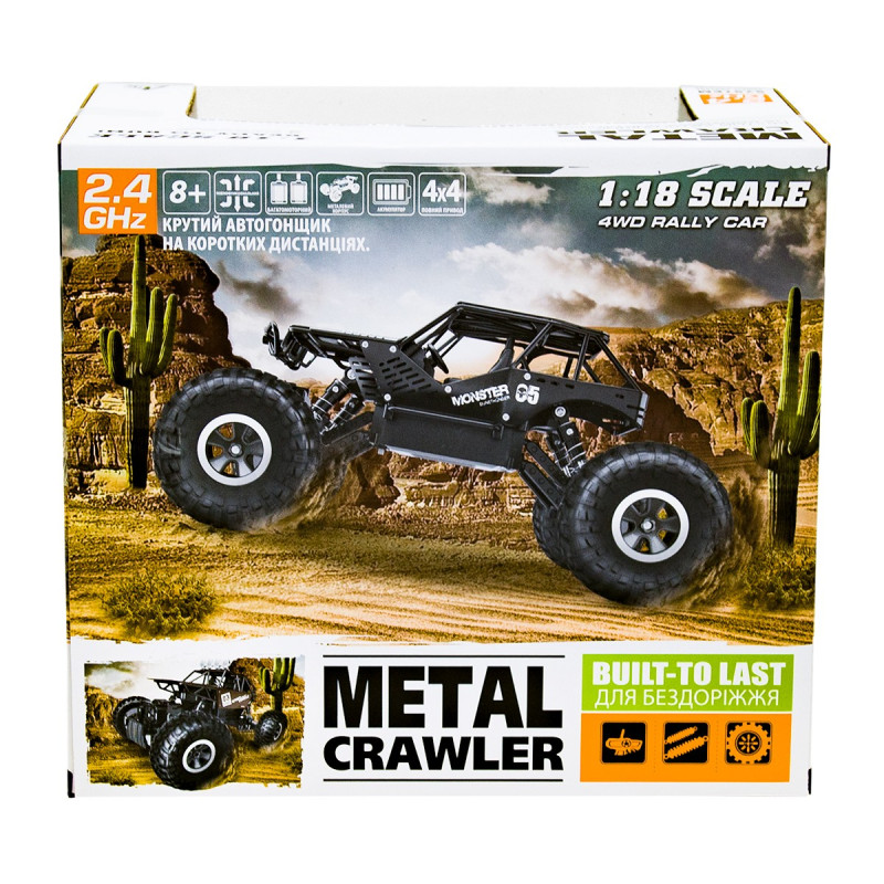 Автомобіль OFF-ROAD CRAWLER з р/к - TIGER (матовий чорний, акум. 4,8V, метал. корпус, 1: 18)