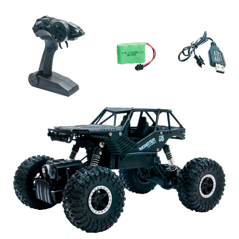 Автомобіль OFF-ROAD CRAWLER з р/к - TIGER (матовий чорний, акум. 4,8V, метал. корпус, 1: 18)