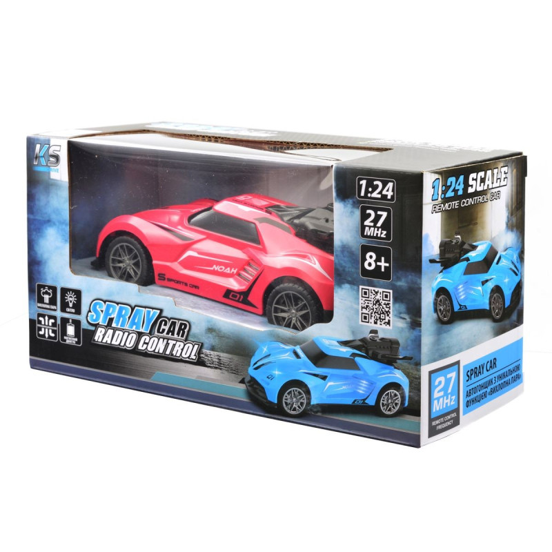 Автомобіль SPRAY CAR на р/к – SPORT (рожевий, 1:24, світло, вихлопна пара)