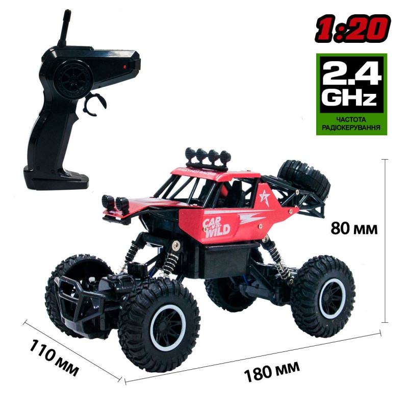 Автомобіль OFF-ROAD CRAWLER з р/к - CAR VS WILD (червоний, акум. 3,6V, метал. корпус, 1:20)