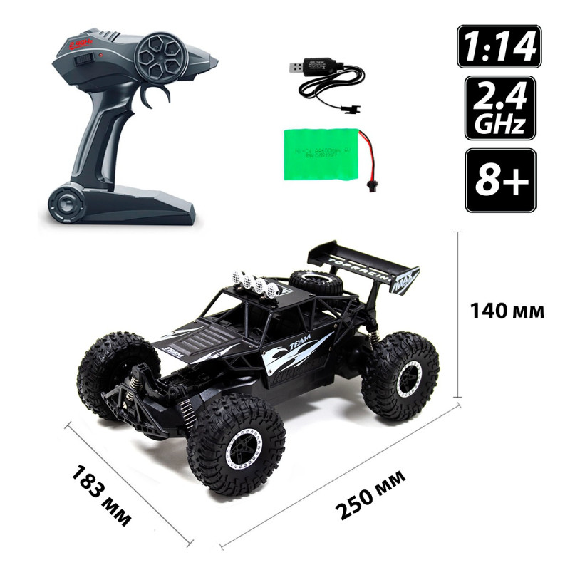 Автомобіль OFF-ROAD CRAWLER з р/к - SPEED TEAM (чорний, метал. корпус, акум. 6V, 1:14)