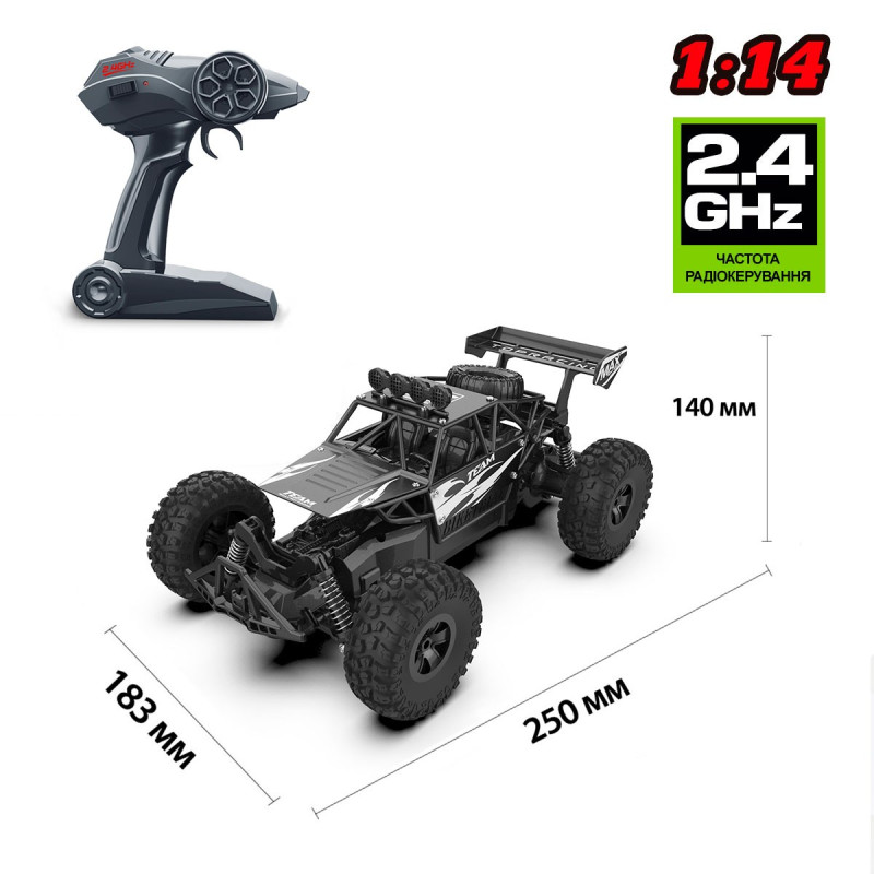 Автомобіль OFF-ROAD CRAWLER з р/к - SPEED TEAM (чорний, метал. корпус, акум. 6V, 1:14)