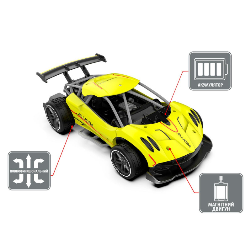 Автомобіль SPEED RACING DRIFT з р/к - AEOLUS (жовтий, акум.3,7V, 1:16)