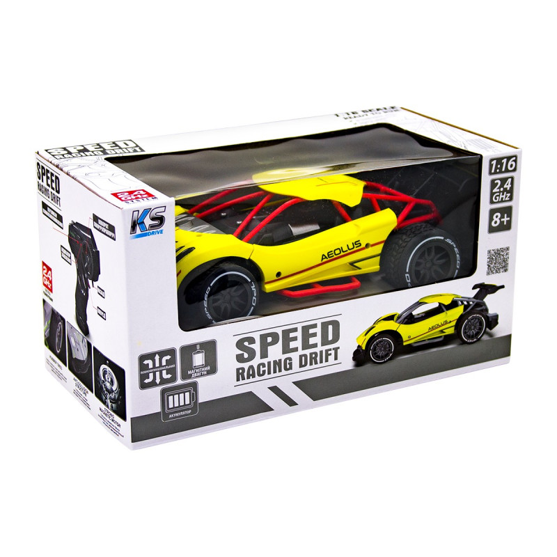 Автомобіль SPEED RACING DRIFT з р/к - AEOLUS (жовтий, акум.3,7V, 1:16)