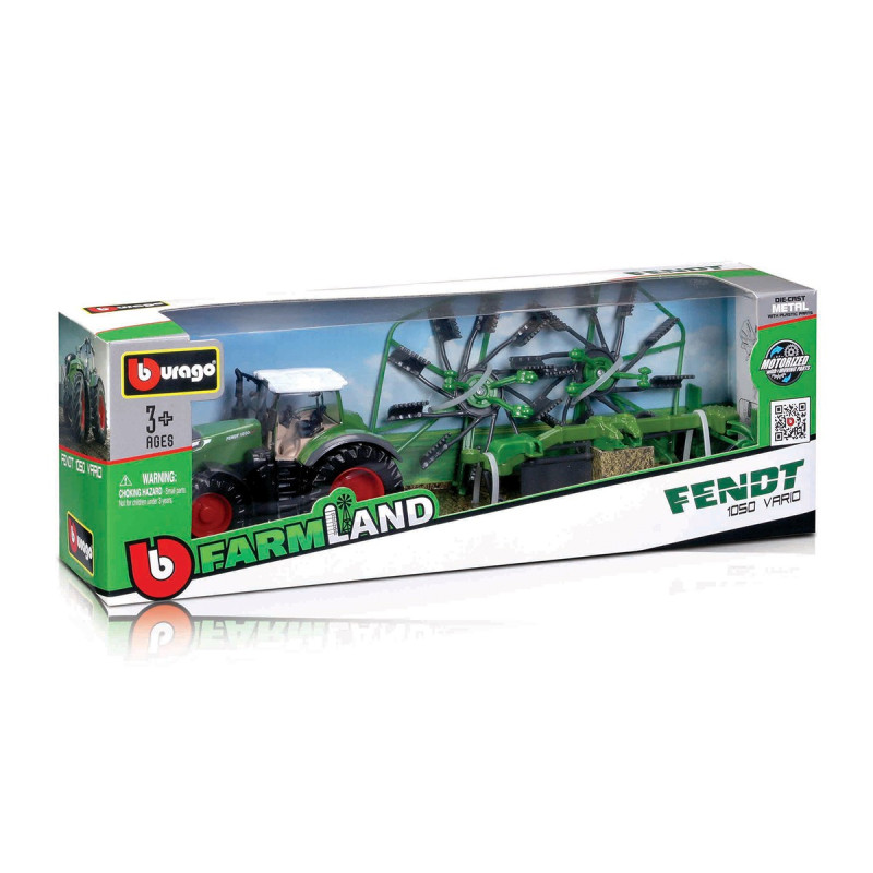 Модель - ТРАКТОР FENDT 1050 VARIO з роторними валковими граблями (10 cm)