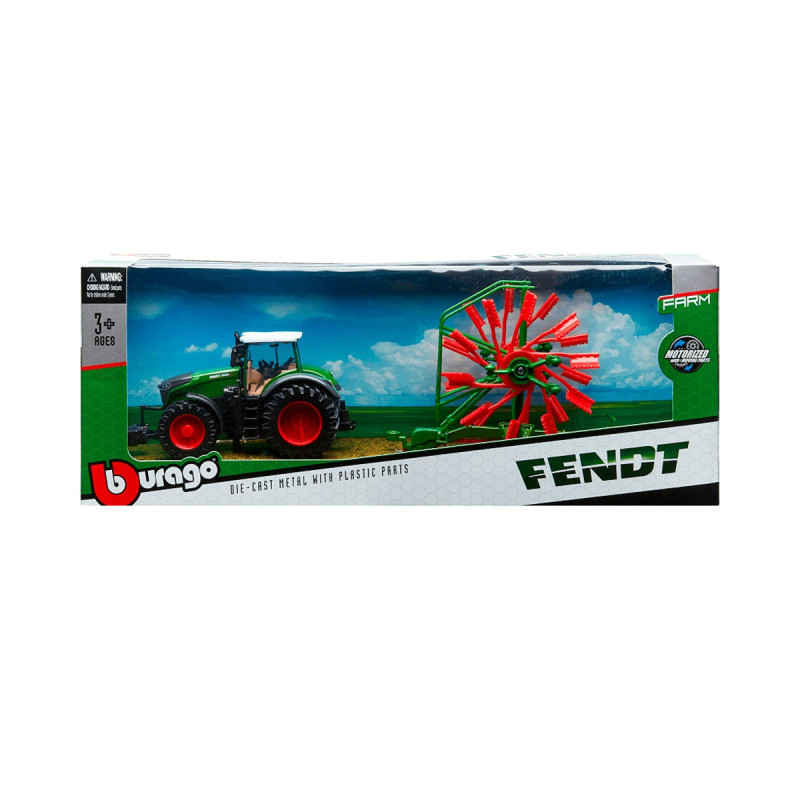 Модель - ТРАКТОР FENDT 1050 VARIO з роторними валковими граблями (10 cm)