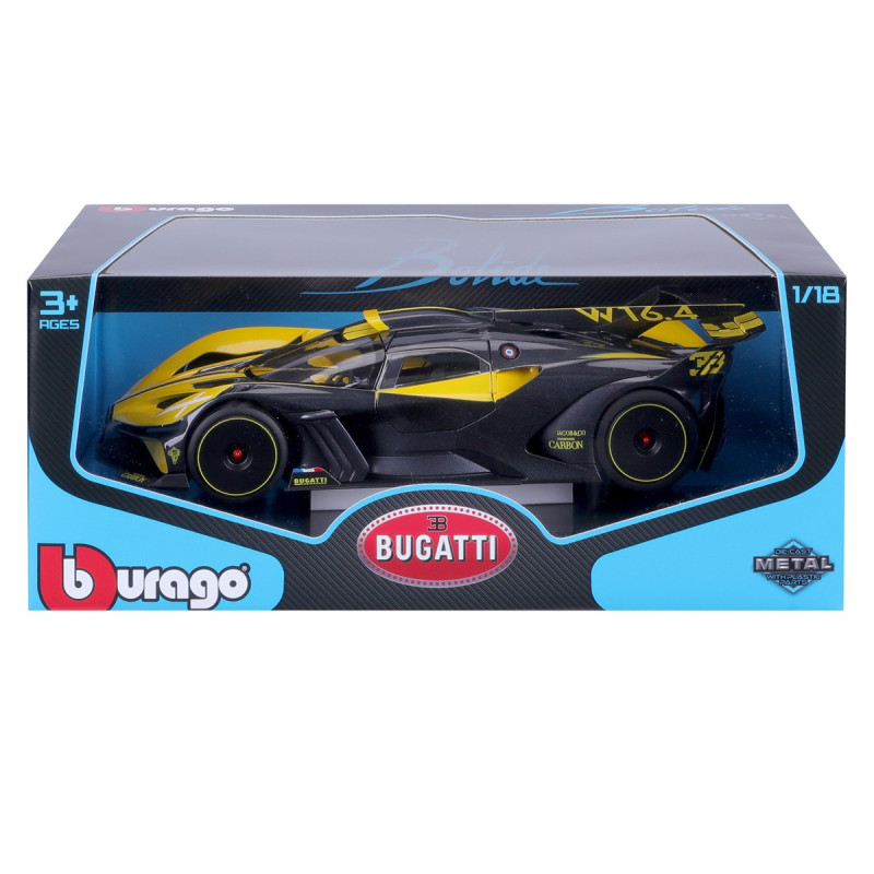 Автомодель - BUGATTI BOLIDE (чорно-жовтий, 1:18)