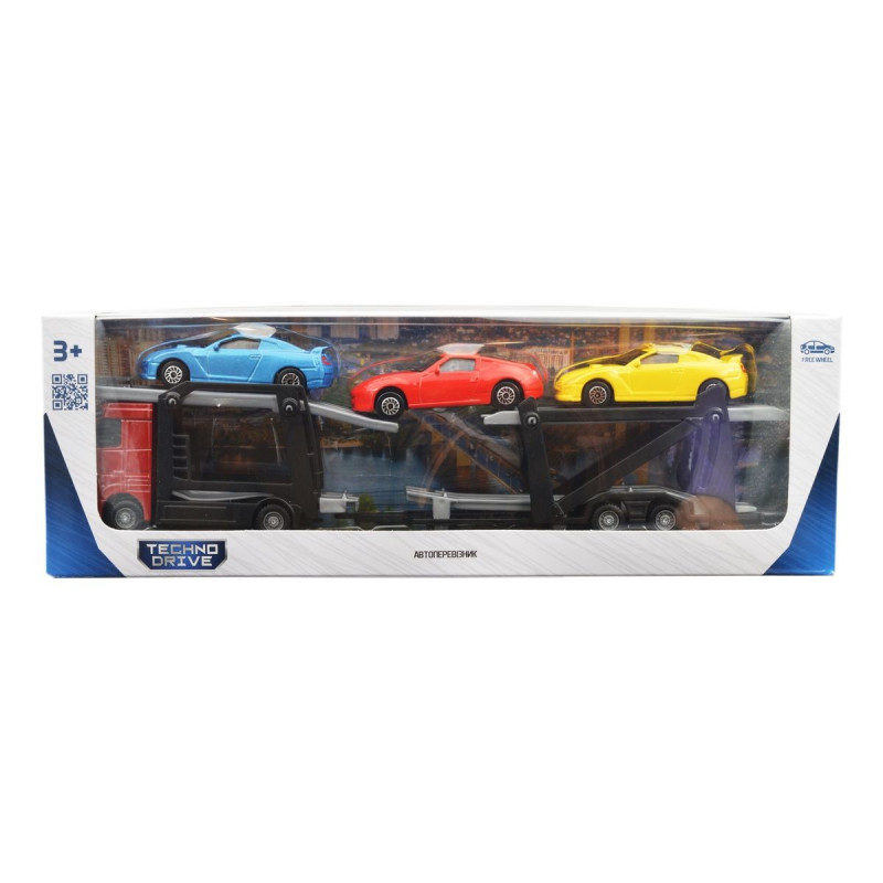 Ігровий набір – АВТОПЕРЕВІЗНИК (автоперевізник, 3 машини, 1:60, 26cm)