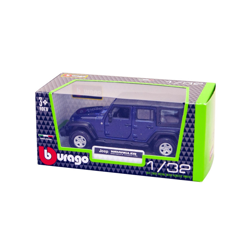 Автомодель - JEEP WRANGLER UNLIMITED RUBICON (асорті зелений металік, темно-синій 1:32)