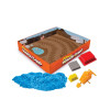 Пісок для дитячої творчості - KINETIC SAND CONSTRUCTION ZONE (блакитний, формочки, 283 г)