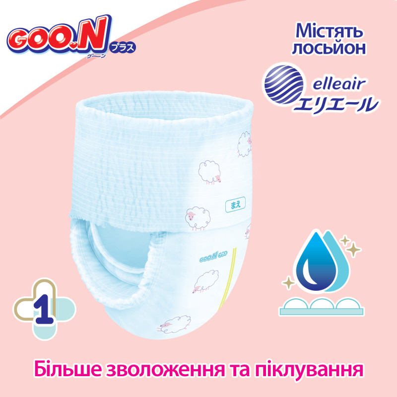 Трусики-підгузки GOO.N Plus для дітей 12-22 кг (розмір XL, унісекс, 38 шт)