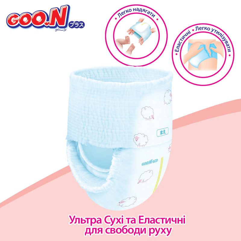 Трусики-підгузки GOO.N Plus для дітей 12-22 кг (розмір XL, унісекс, 38 шт)