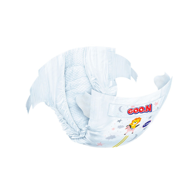 Підгузки GOO.N Premium Soft для новонароджених до 5 кг (1(NB), на липучках, унісекс, 72 шт)