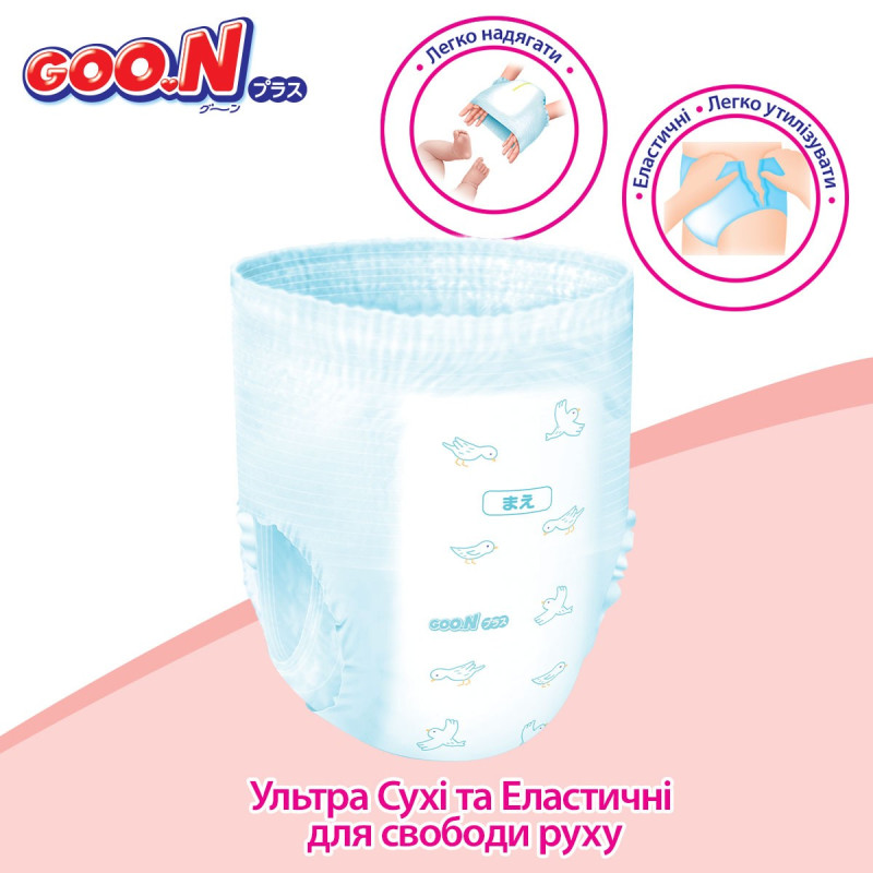 Трусики-підгузки GOO.N Plus для дітей 6-12 кг (розмір M, унісекс, 52 шт.)